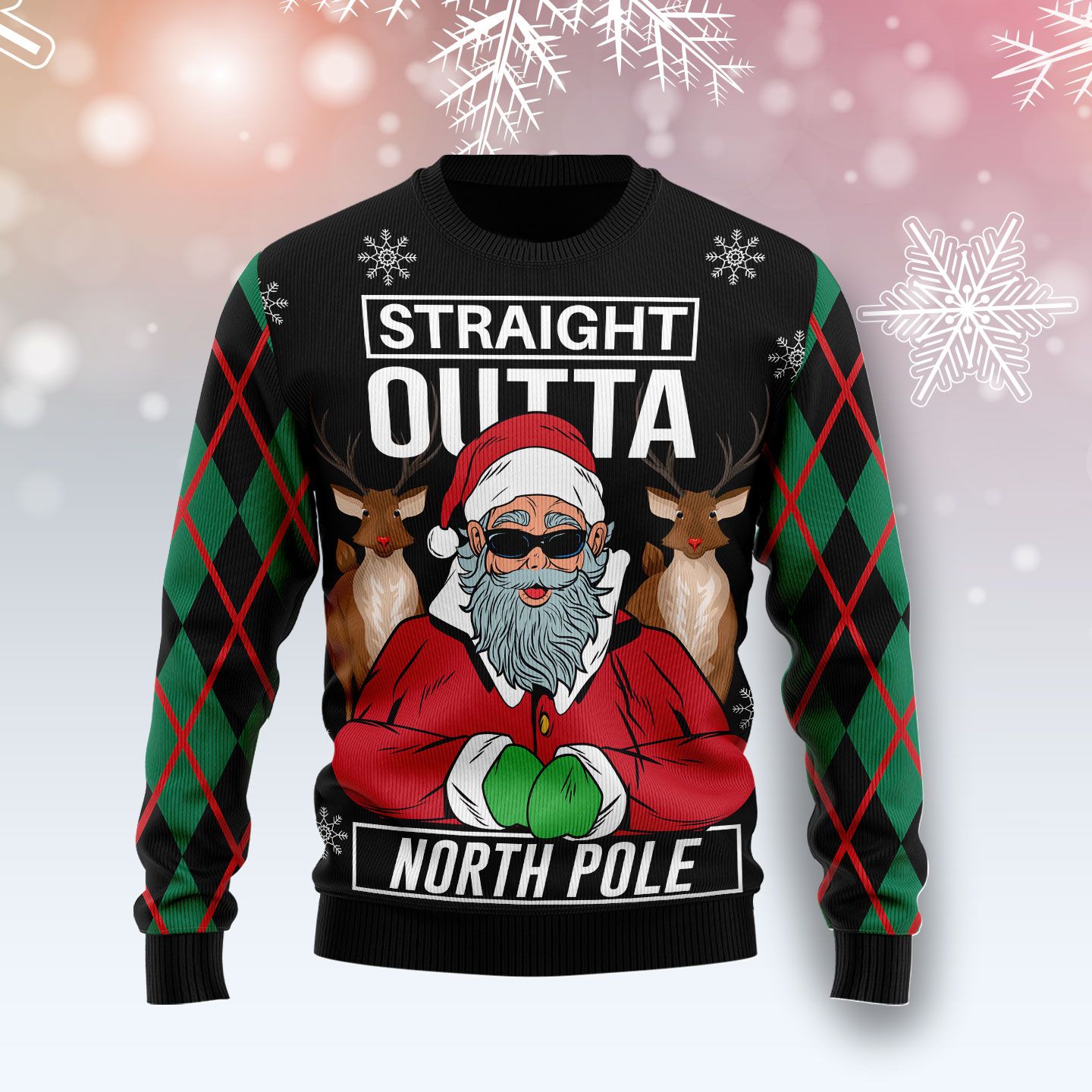 Santa Claus Straight Outta North Pole Christmas Wool Sweater ...