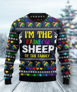 I Am The Rainbow Sheep Of Family Christmas Wool Sweater