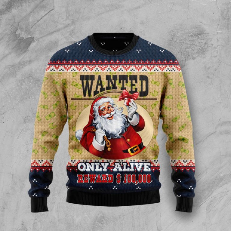 Satan Claus Wanted Only Alive Christmas Wool Sweater