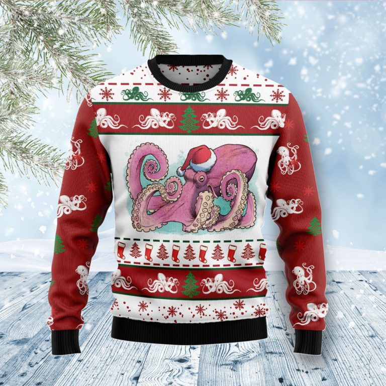 Octopus Noel Christmas Wool Sweater