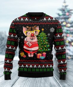 Pig gorgeous reindeer Christmas Wool Sweater