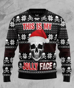 Skull Jolly Face Christmas Wool Sweater