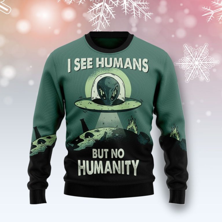 Alien No Humanity Christmas Wool Sweater