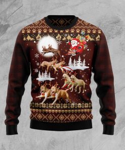 American Pit Bull Terrier Reindeers Car Christmas Wool Sweater