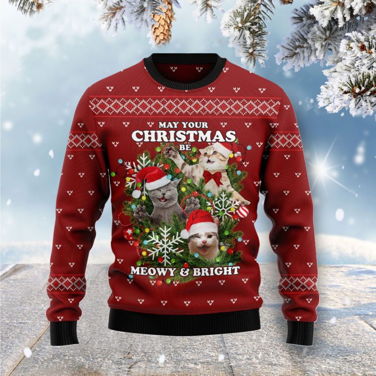 May Your Christmas Be Meowy & Bright Christmas Wool Sweater