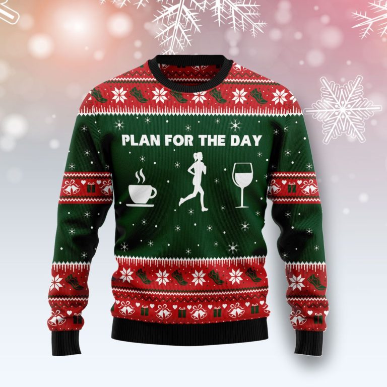 Running Plan For The Day Christmas Wool Sweater