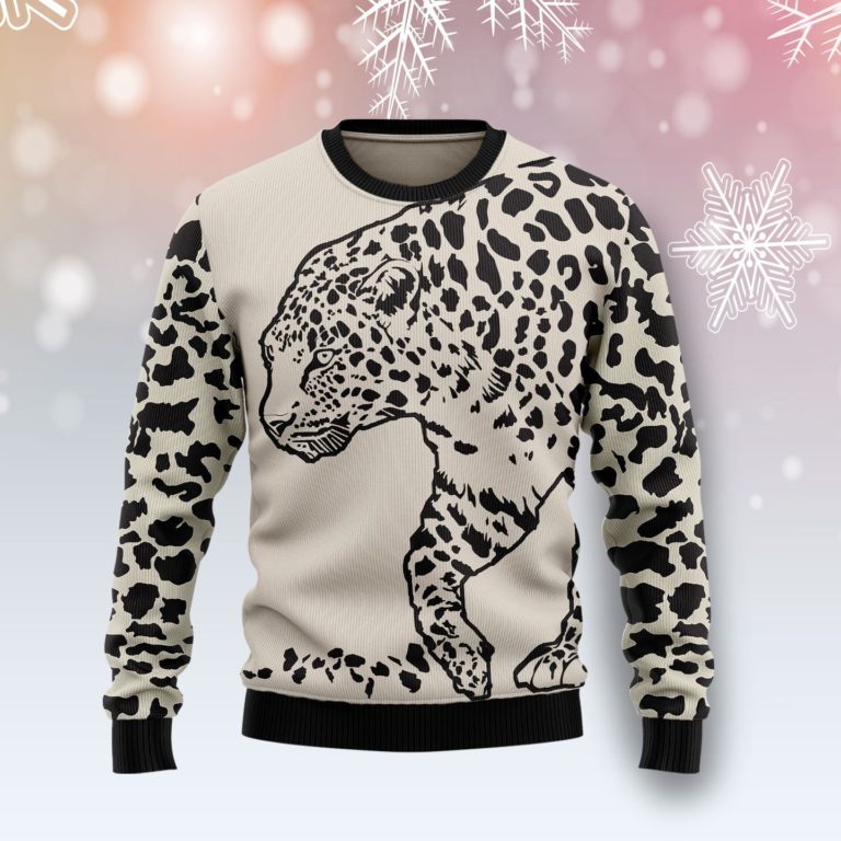 Leopard Pattern Christmas Wool Sweater