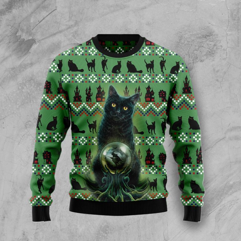 Ugly Black Cat Ugly Halloween Sweater