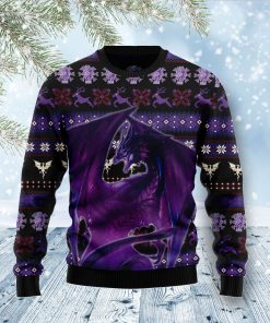 Purple Dragon Christmas Wool Sweater Purple Dragon Christmas Wool Sweater