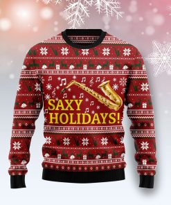 Saxy Holidays Saxophone Christmas Wool Sweater