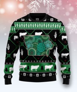 Iowa USA Symbols Pattern Christmas Wool Sweater