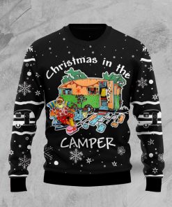 Santa Camping Christmas Wool Sweater Santa Camping Christmas Wool Sweater