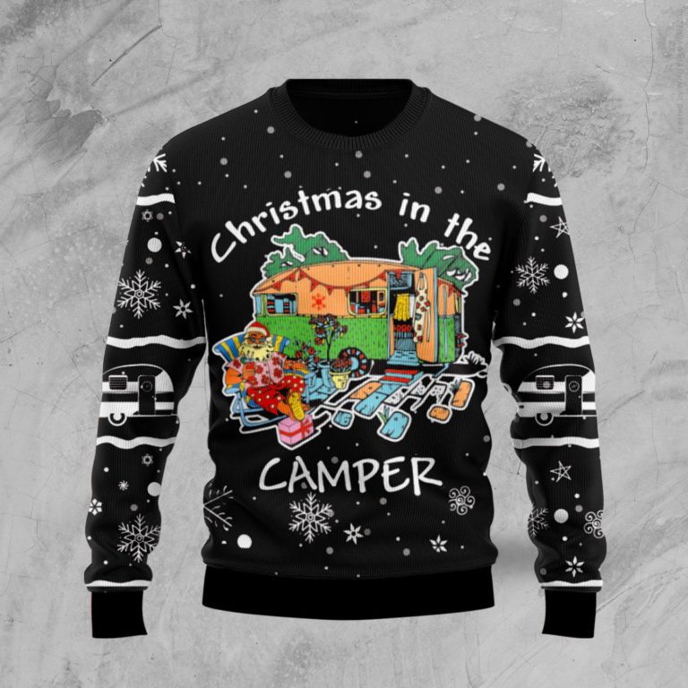 Santa Camping Christmas Wool Sweater