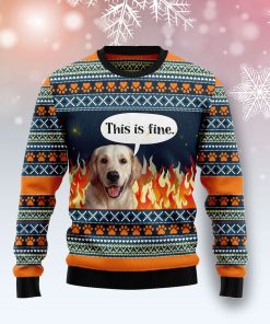Labrador Retriever Fire Christmas Wool Sweater