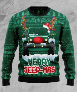 Merry Jeep Mas Christmas Wool Sweater