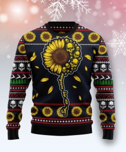 Skull Sunflower Christmas Wool Sweater