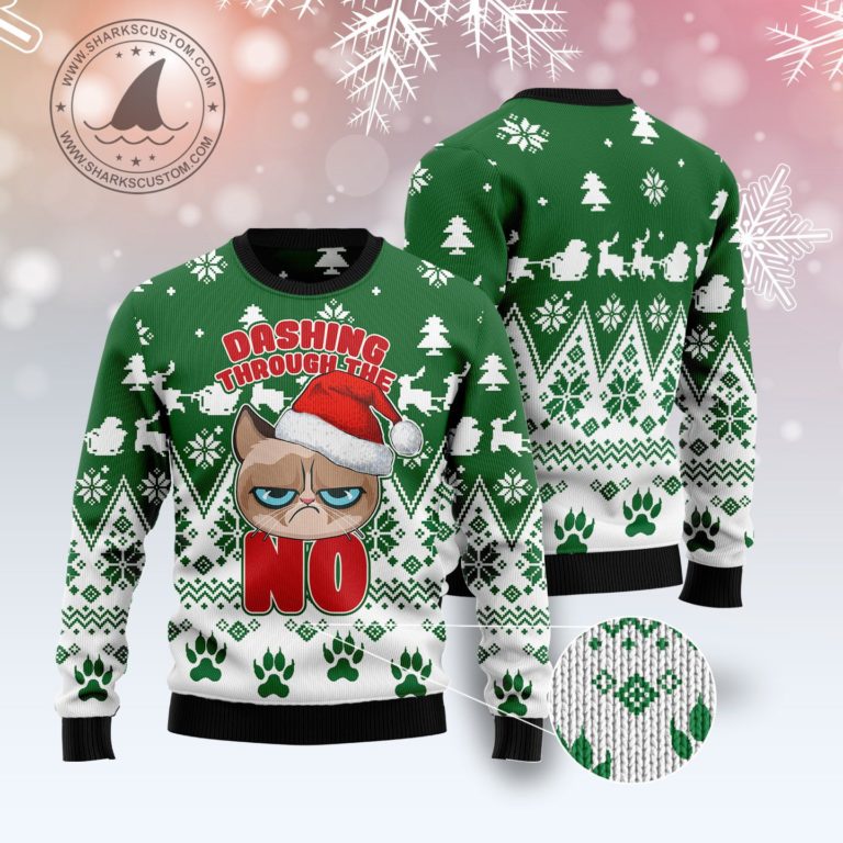 Grumpy Cat Dashing Through Christmas Wool Sweater