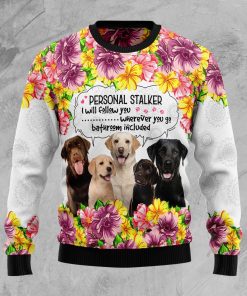 Labrador Retriever Personal Stalker Christmas Wool Sweater Labrador Retriever Personal Stalker Christmas Wool Sweater