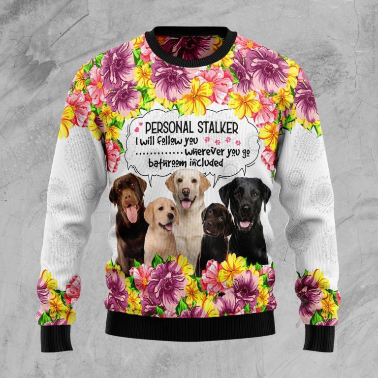 Labrador Retriever Personal Stalker Christmas Wool Sweater