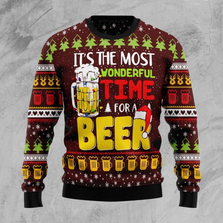 Time For Beer Christmas Wool Sweater