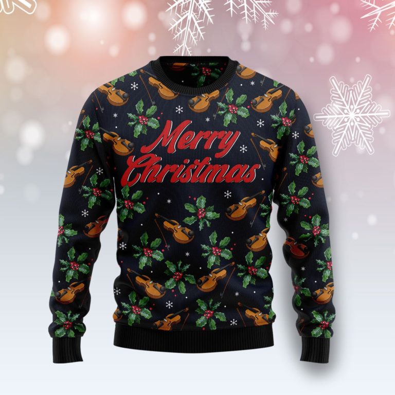 Violin Christmas Christmas Wool Sweater