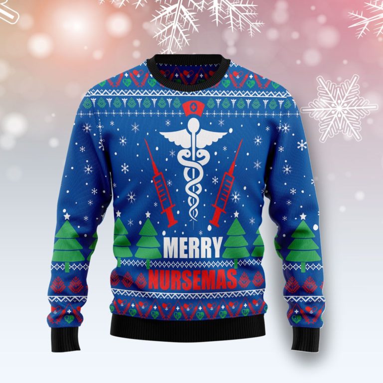 Merry Nursemas Christmas Wool Sweater