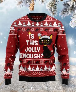 Is This Jolly Enough Black Cat Christmas Wool Sweater Is This Jolly Enough Black Cat Christmas Wool Sweater
