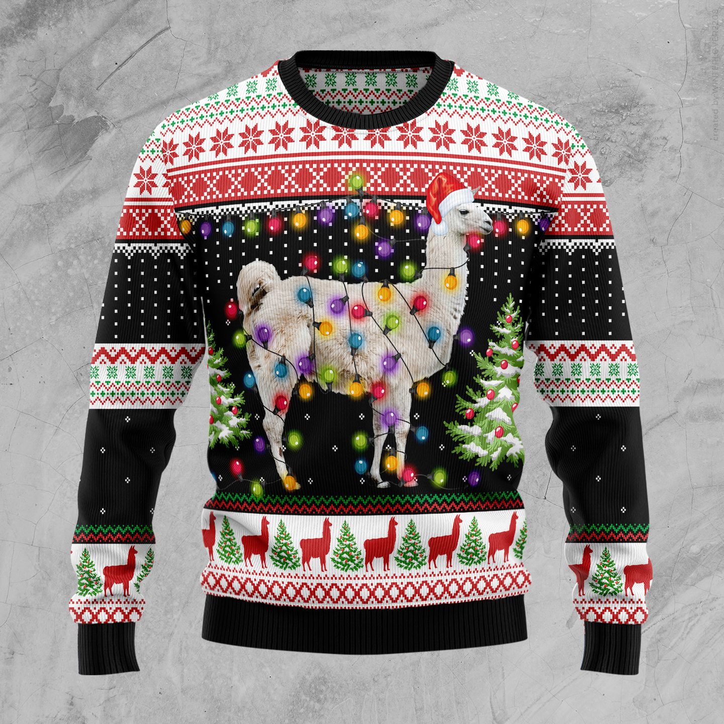 Llama Hit That Christmas Wool Sweater - RobinPlaceFabrics