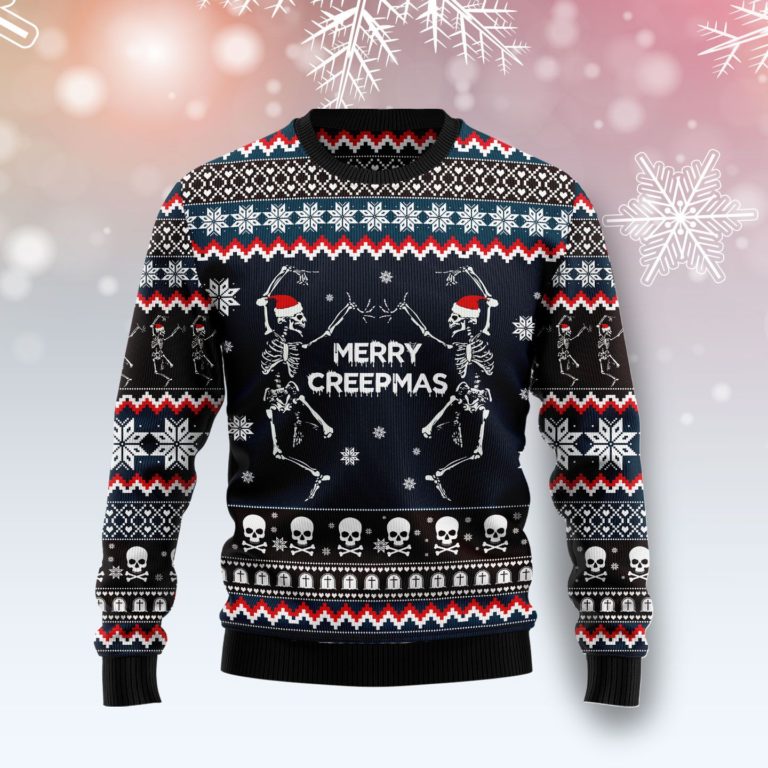 Skeleton Merry Creepmas Christmas Wool Sweater