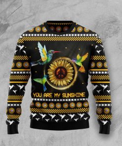 Hummingbird Sunflower Christmas Wool Sweater