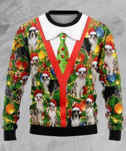 Australian Shepherd Xmas Pine Christmas Wool Sweater