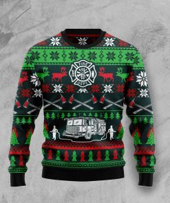 Awesome Firefighter Christmas Wool Sweater