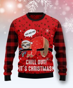 Sloth Chill Out Christmas Wool Sweater