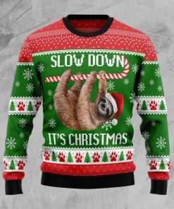 Sloth Slow Down Christmas Wool Sweater