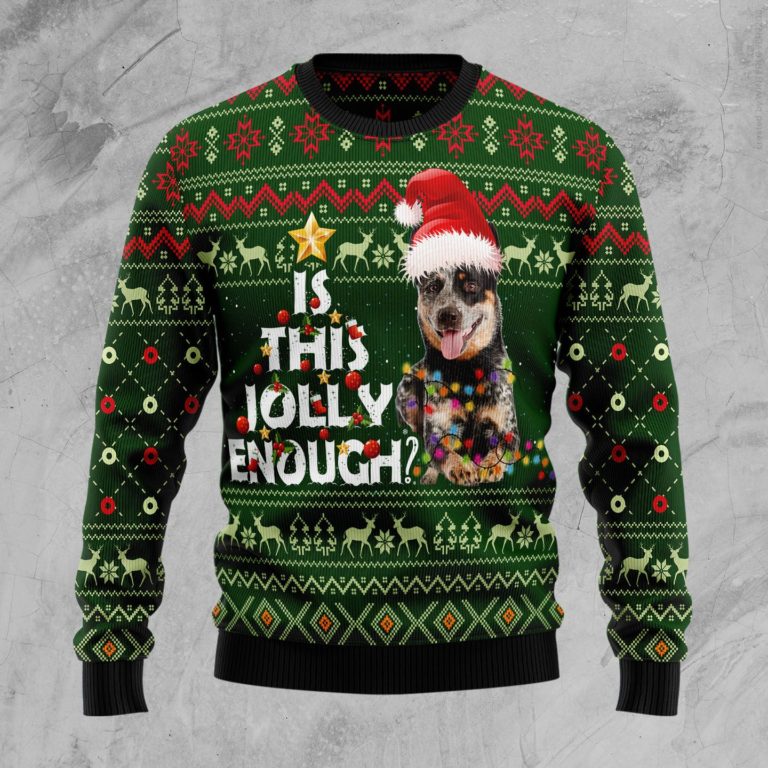 Australian Cattle Dog Jolly Christmas Wool Sweater