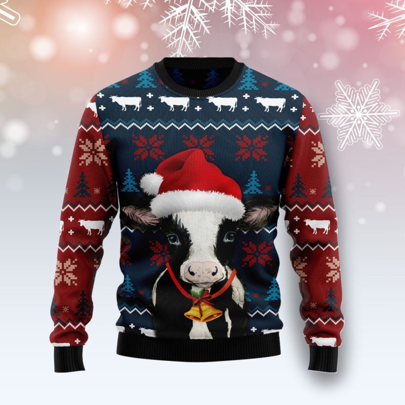 Lovely Cow Christmas Wool Sweater - RobinPlaceFabrics