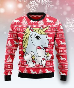 Lovely Unicorn Christmas Wool Sweater