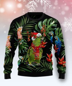 Parrot Tropical Christmas Wool Sweater Parrot Tropical Christmas Wool Sweater