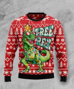 Tree Rex T-Rex Dinosaur Christmas Wool Sweater