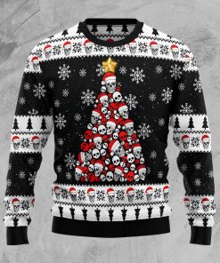 Skull Pine Tree Christmas Wool Sweater
