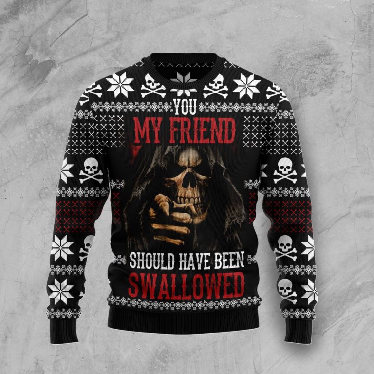 You My Friend Should Have Been Swallowed Christmas Wool Sweater