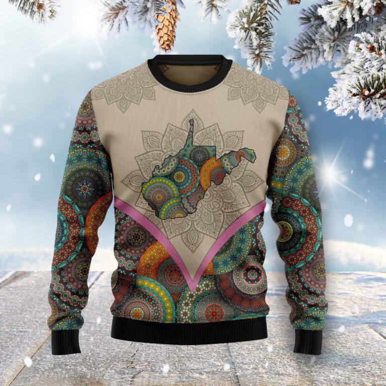 Mandala West Virginia Home Christmas Wool Sweater