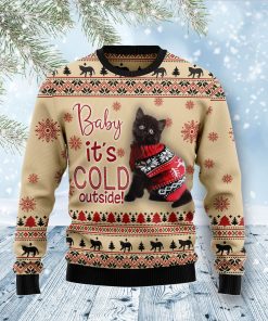 Black Cat Baby Christmas Wool Sweater