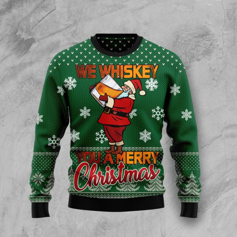 We Whiskey You A Merry Christmas Christmas Wool Sweater