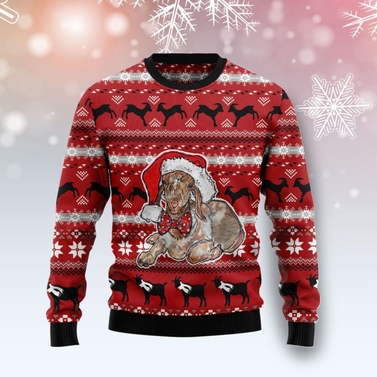 Santa Goat Christmas Wool Sweater