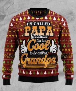 Too Cool To Be Called Grandpa Christmas Wool Sweater