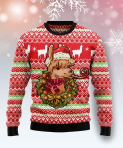 Llama Loves Christmas Christmas Wool Sweater