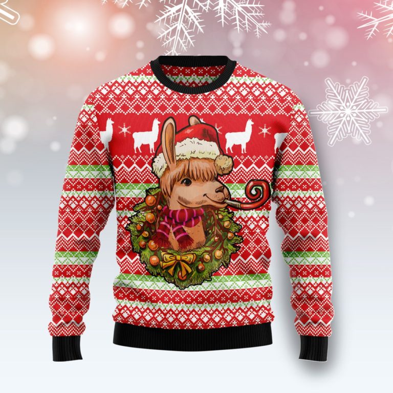 Llama Loves Christmas Christmas Wool Sweater