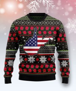 West Virginia Xmas Christmas Wool Sweater West Virginia Xmas Christmas Wool Sweater