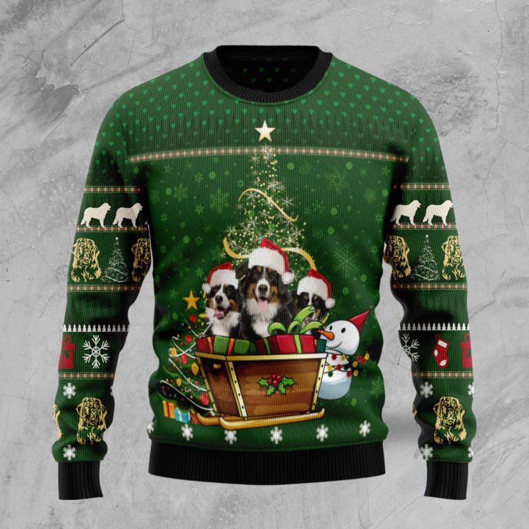 Bernese Mountain Dog Group Xmas Christmas Wool Sweater